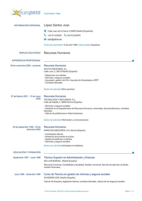 Curriculum vitae Europass 